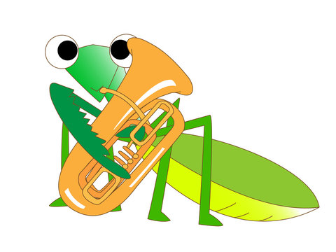 カマキリのチューバ演奏