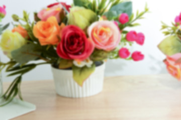 Obraz na płótnie Canvas Blurry Flowers bouquet background with copy space