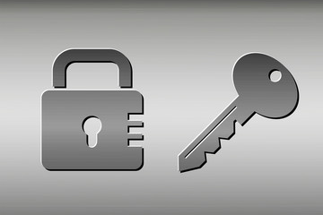 Key And Lock, Brushed Metal