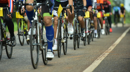 Fototapeta na wymiar Group of cyclist at professional race