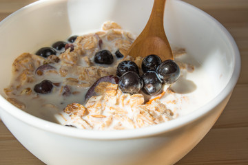 Healthy breakfast with aronia