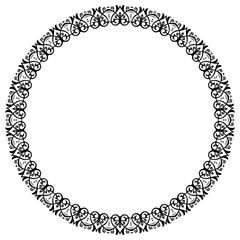 Floral Modern Vector Round Frame