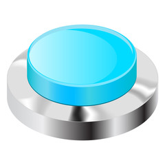 Blue push button with chrome frame