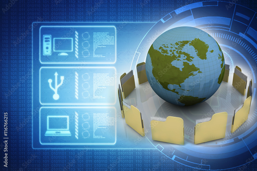 Poster 3d rendering folder with documents