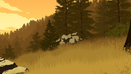 forest landscape illustration