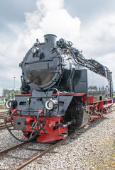 Fototapeta premium Locomotive à vapeur, monument historique, Baie de Somme, Picardie, France 