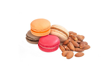Close up of macaroons or macaron. A french sweet delicacy