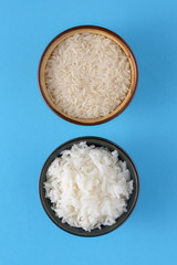 Grain white rice in a bowl