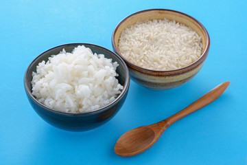 Grain white rice in a bowl