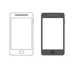 Vector of white and black smartphone