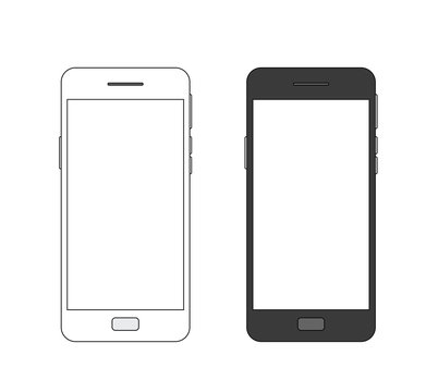 Vector of white and black smartphone
