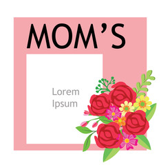 Vector of red rose card design concept love mom for Mother's day