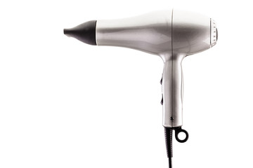 Professional hair dryer on white
