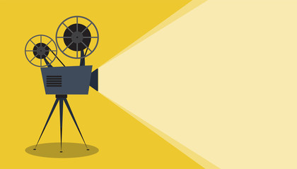 Retro cinema icon with text place, vector illustration