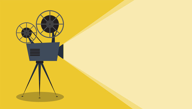 Retro cinema icon with text place, vector illustration