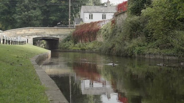 Scenic shot of the world famous Chirk Aqueduct built in 1801 by Thomas Telford. This impressive canal aqueduct has a bigger brother by the side for rail transportation. Located on the Llangollen Canal