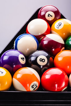 Pool balls closeup