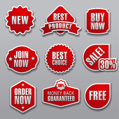  set of red advertising and promotion banners