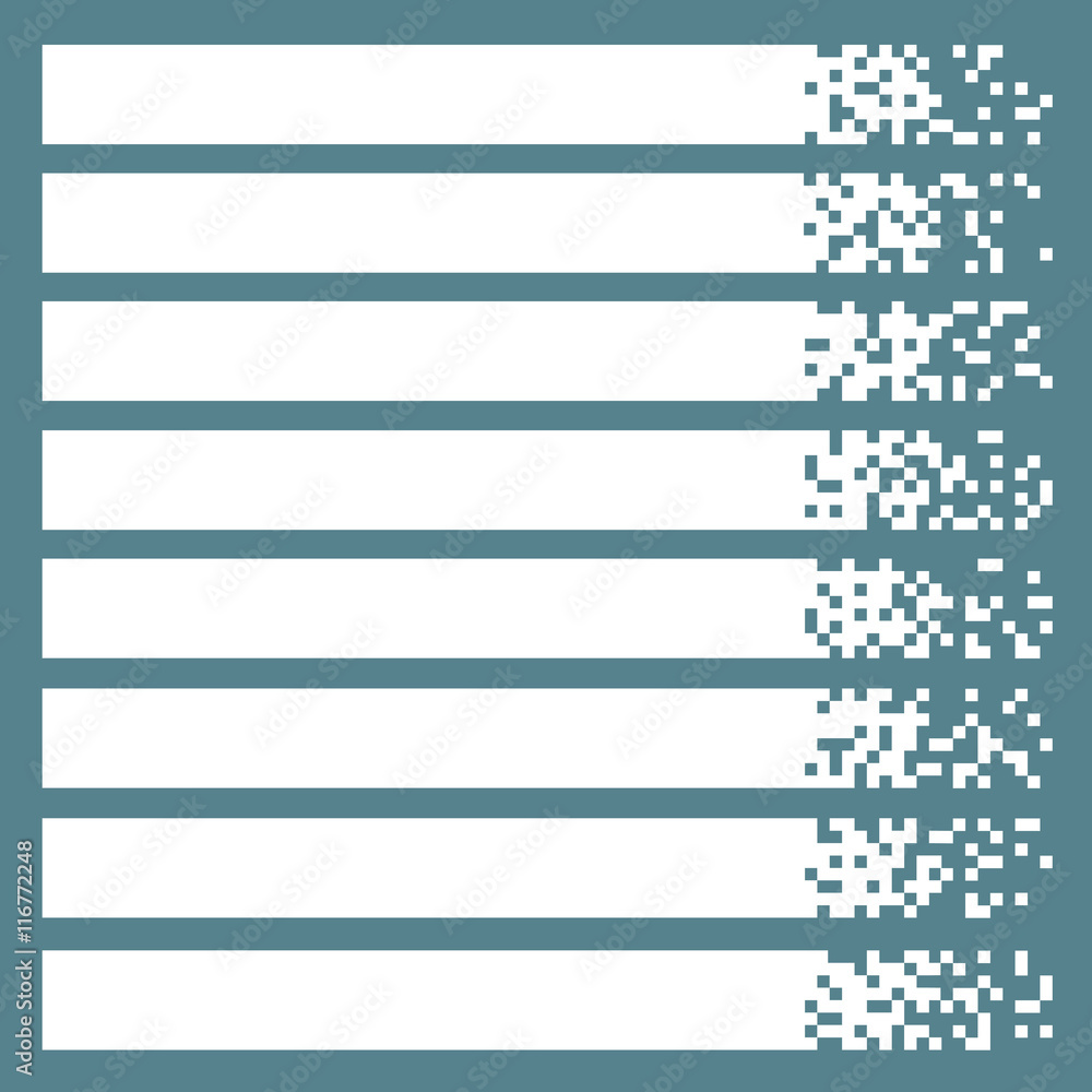 Canvas Prints set of white pixel banners for headers
