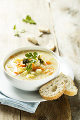 Soup with broccoli and cauliflower