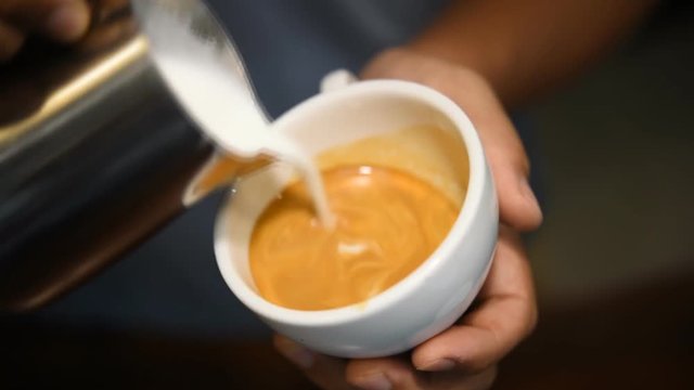 coffee latte art make by barista