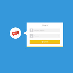 Minimalistic flat login form for web and mobile apps