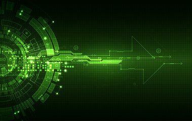 Obraz premium Abstract green digital communication technology background.