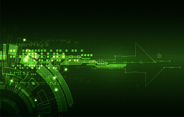 Fototapeta premium Abstract green digital communication technology background.