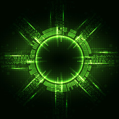 Abstract green digital communication technology background.