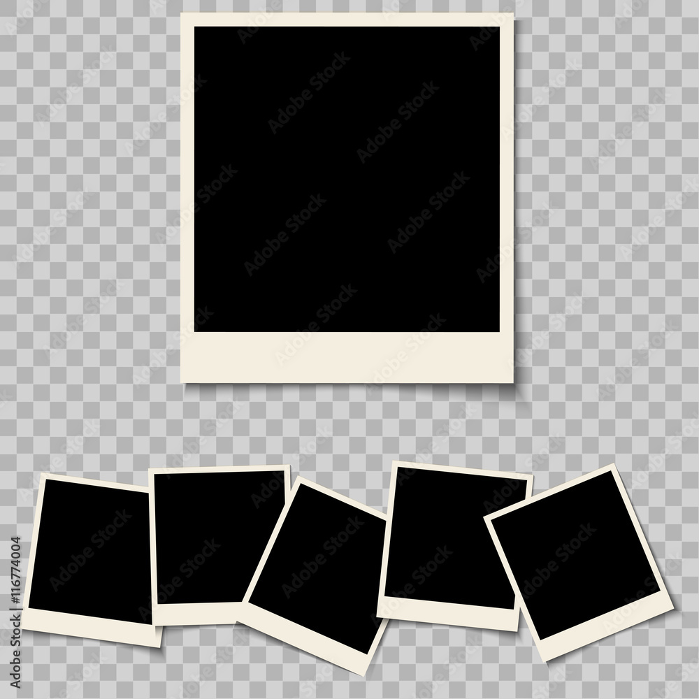 Poster collection of blank photo frames isolated on a background