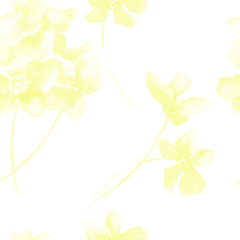 Seamless pattern with Yellow flowers