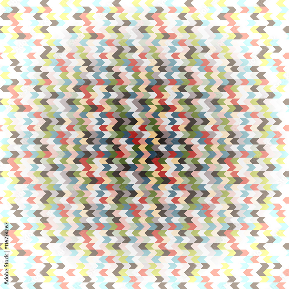 Poster multicolored mosaic background with arrows - retro style