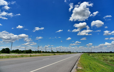 asphalt road with Blue sky