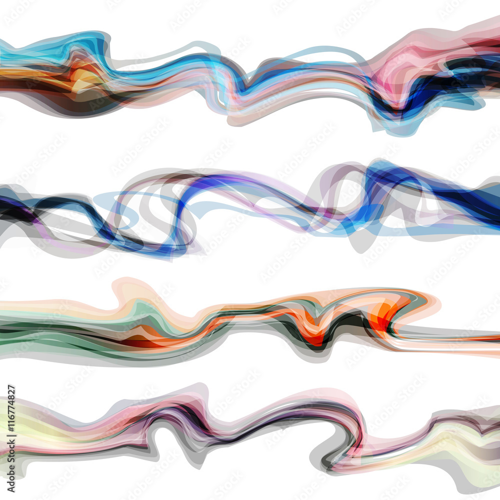 Poster set of abstract colorful waves