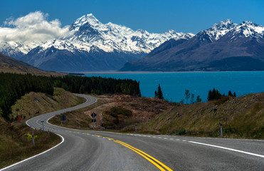 Naklejka premium Road to Mt.Cook,New Zealand