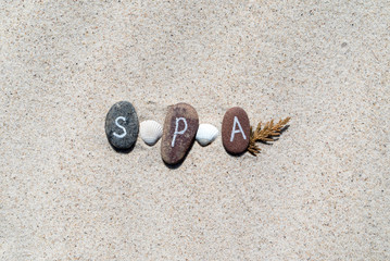 stones on the sand background