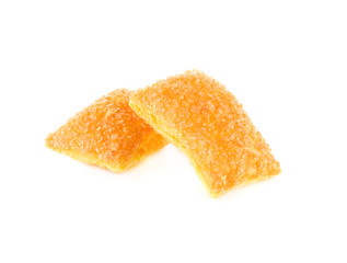 Pineapple pie on white background