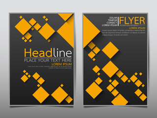 Yellow business annual report brochure flyer design template vector, Leaflet cover presentation abstract geometric background, modern publication poster magazine, layout in A4 size