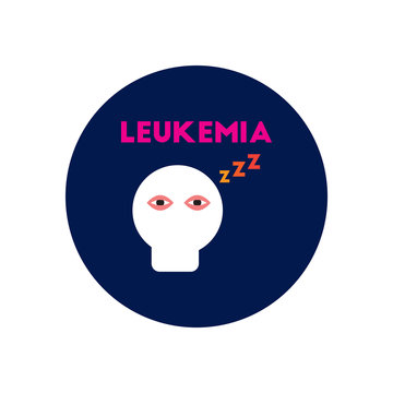 Vector icon  on  circle various symptoms of leukemia on the human