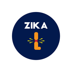 Vector icon  on  circle various symptoms of Zika on the human
