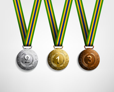 Set of three award winning medals