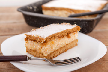 Homemade creamy vanilla cake