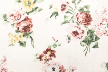 Foto op Plexiglas Vintage floral fabric © byjeng