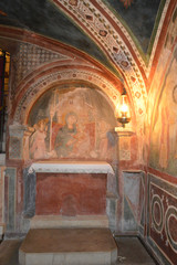Vestments and paintings in a monastery in the valley of the Bene