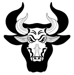 Vector illustration of a bull's head, testa di toro vettoriale