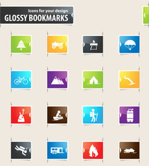 Active recreation icon set
