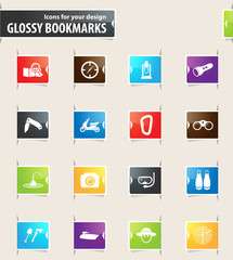 Active recreation icon set