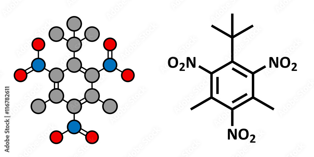 Sticker Musk xylene molecule. Highly persistent and bioaccumulative pollutant.