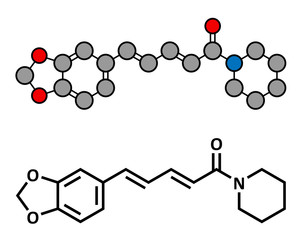 Piperine black pepper molecule. 