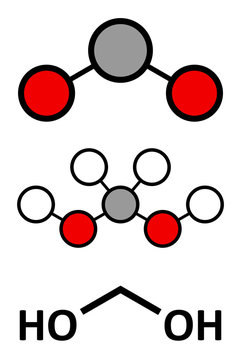 Methylene glycol (methanediol, formaldehyde monohydrate) molecule.